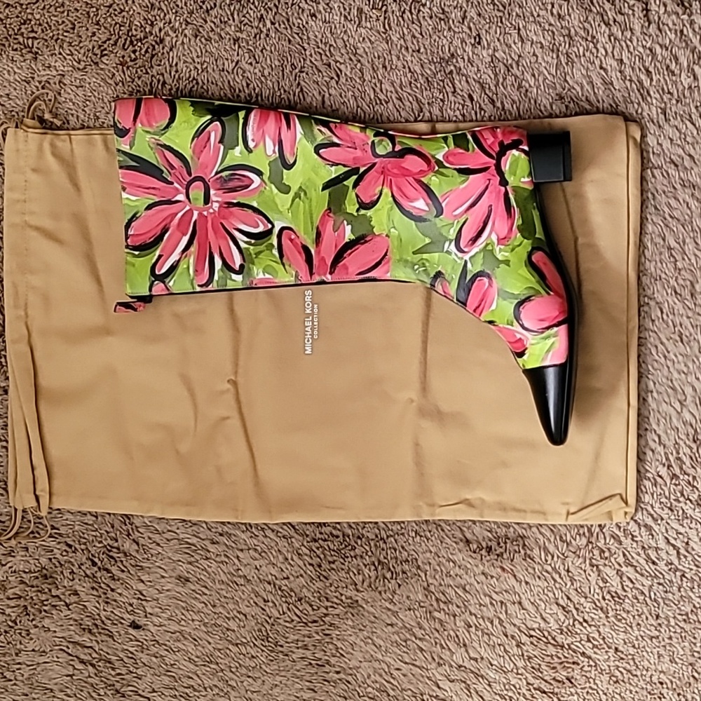 Michael Kors Collection Anita Runway Floral Print Knee Boots Made in Italy - Picture 5 of 5